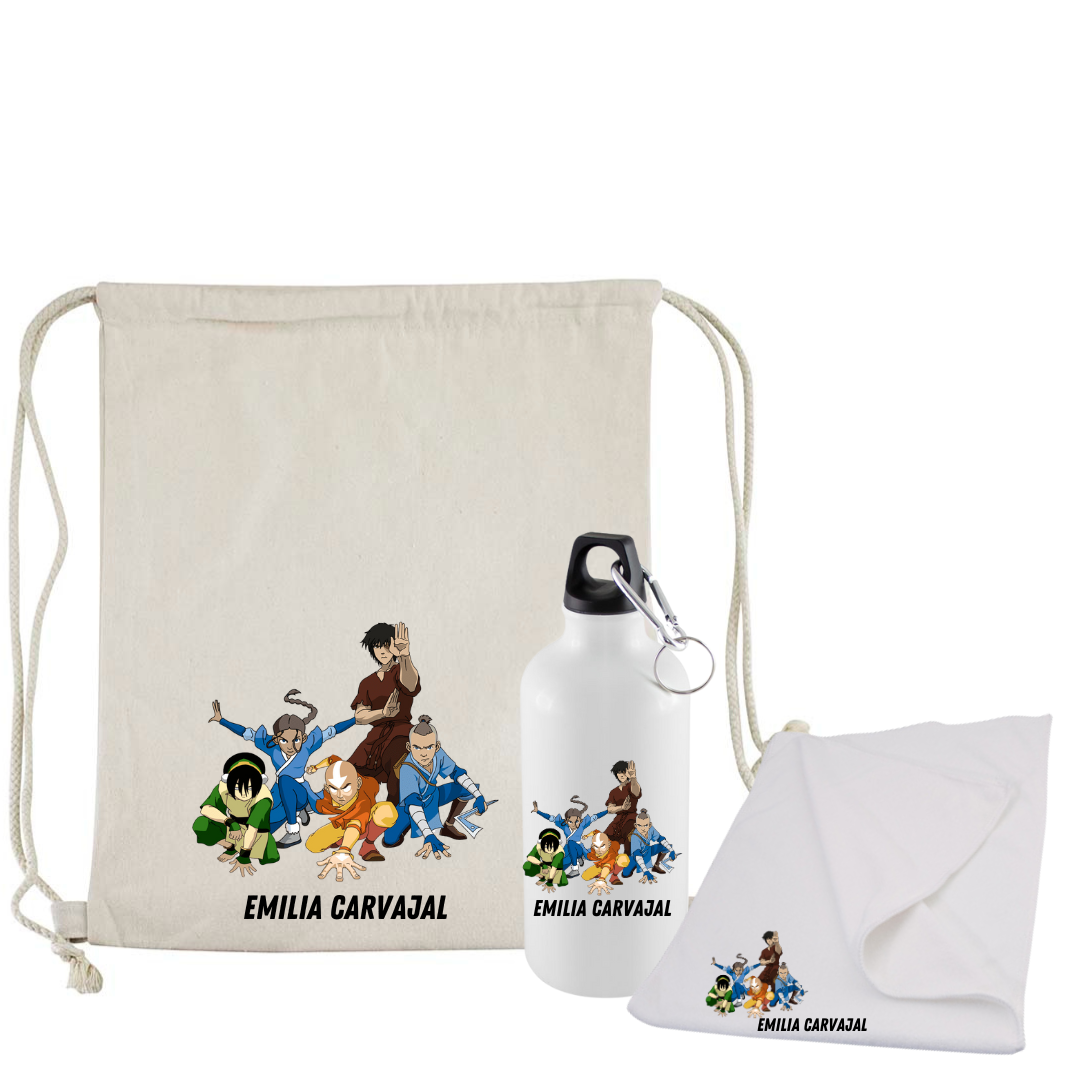 PACK DEPORTIVO TOALLA + MORRAL + BOTELLAPERSONALIZADA