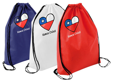 Morral TNT “Vamos Chile” 34×44 cm – Mochila Liviana para Fiestas Patrias y Eventos