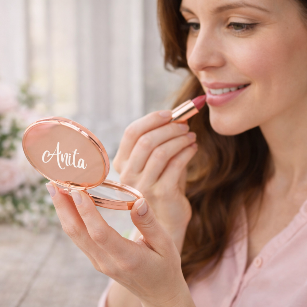 Pack Cosmetiquero Más Espejo Dorado