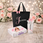 Pack Vaso más Bolsa de Algodón Negra