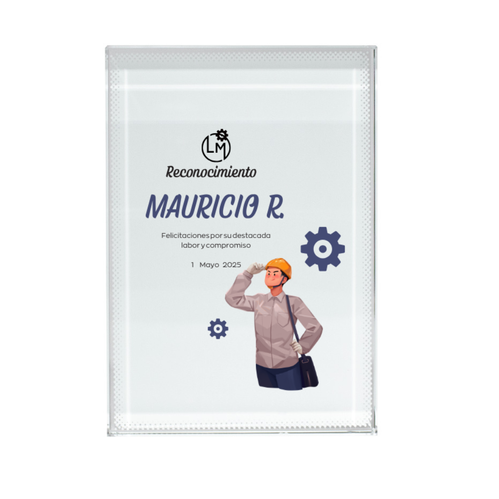 Trofeo de reconocimiento Día del Trabajador