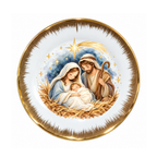 Plato Decorativo Navideño con Pesebre – Sagrada Familia