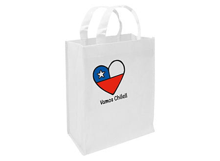 Bolsa TNT “Vamos Chile” 25×30 cm – Reutilizable para Fiestas Patrias y Eventos