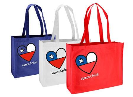 Bolsa TNT “Vamos Chile” 40×30 cm – Reutilizable para Fiestas Patrias y Eventos
