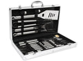 Set Parrilla Deluxe BBQ Metálico 24 Piezas – Acero Inoxidable con Estuche