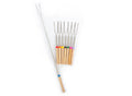 Set 8 Tenedores Telescópicos BBQ con Mango de Madera y Bolsa – Asados y Camping