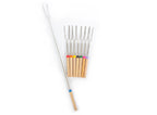 Set 8 Tenedores Telescópicos BBQ con Mango de Madera y Bolsa – Asados y Camping