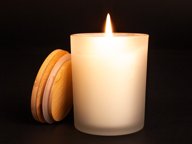 VELA AROMÁTICA CON TAPA DE BAMBOO PERSONALIZADA