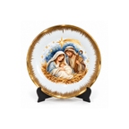 Plato Decorativo Navideño con Pesebre – Sagrada Familia