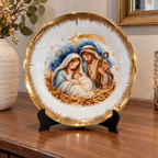 Plato Decorativo Navideño con Pesebre – Sagrada Familia