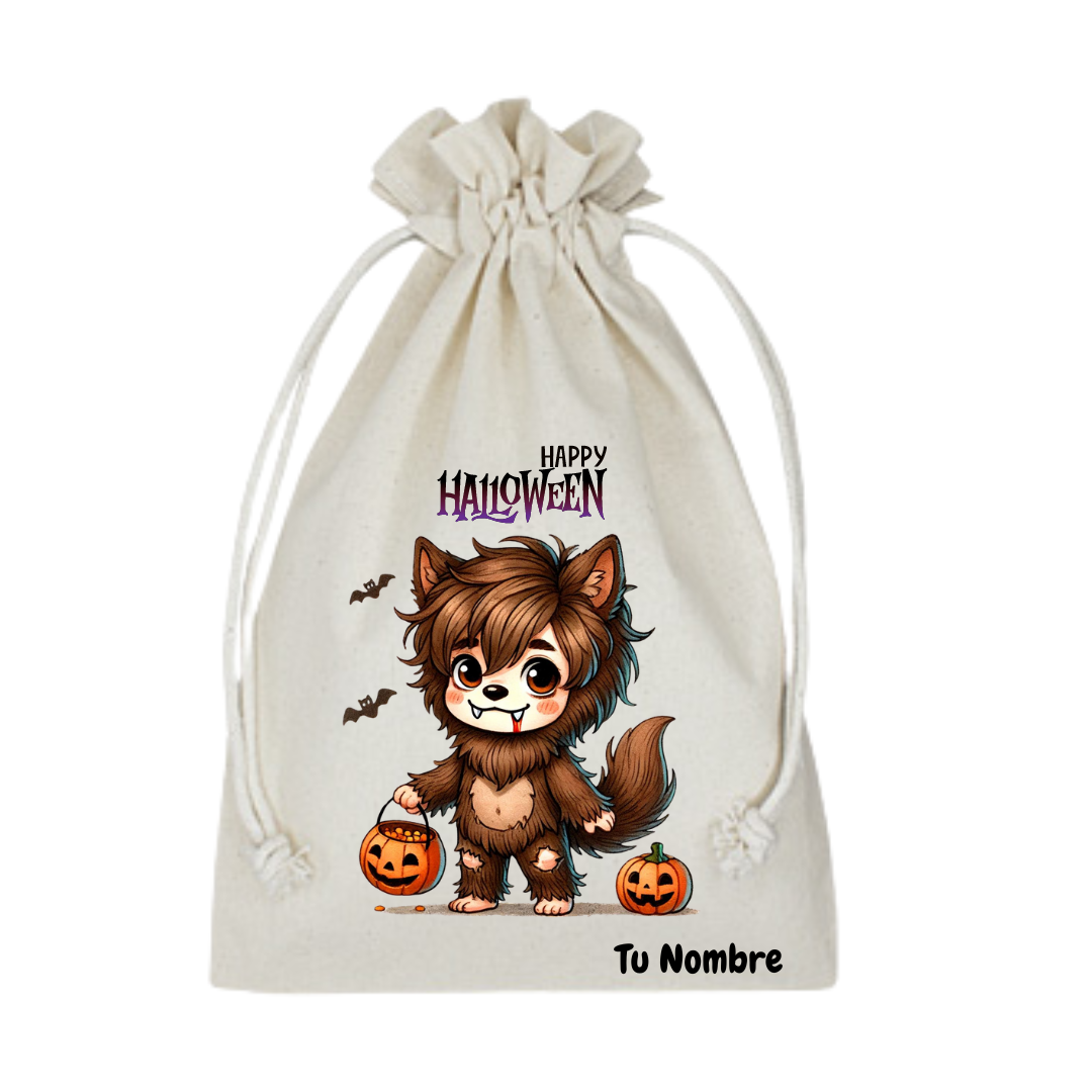 Saquito de tela personalizado para dulces Halloween