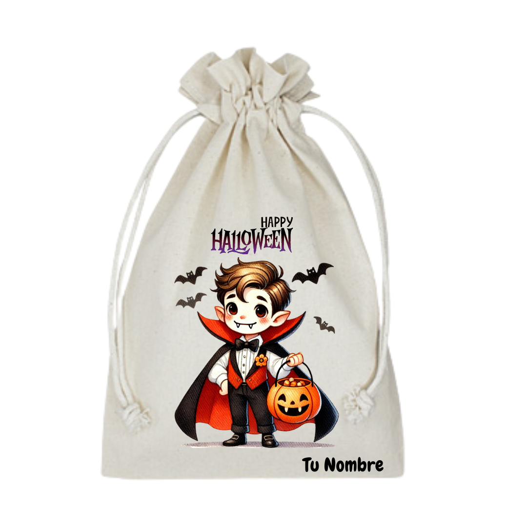 Saquito de tela personalizado para dulces Halloween