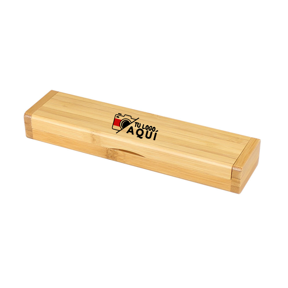 Estuche de bambú personalizado con cierre magnético
