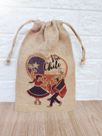 Saco de yute grande Fiestas patrias Chile 40x30cm