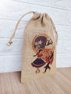Saco de yute grande Fiestas patrias Chile 40x30cm