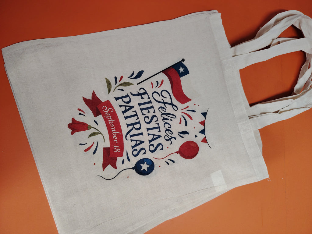 Pack Bolsa de Algodón más Copa de Vino Fiestas Patrias