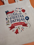Pack Bolsa de Algodón más Copa de Vino Fiestas Patrias