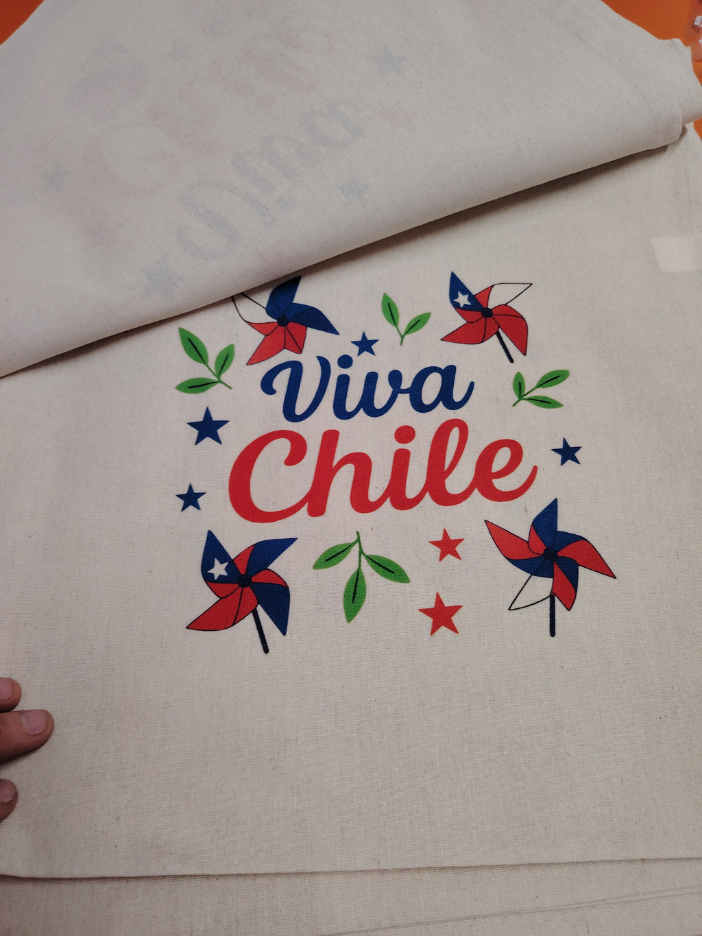 Bolsa Reutilizable Algodón y Poliéster 38x42cm – Diseño Estampado “Viva Chile