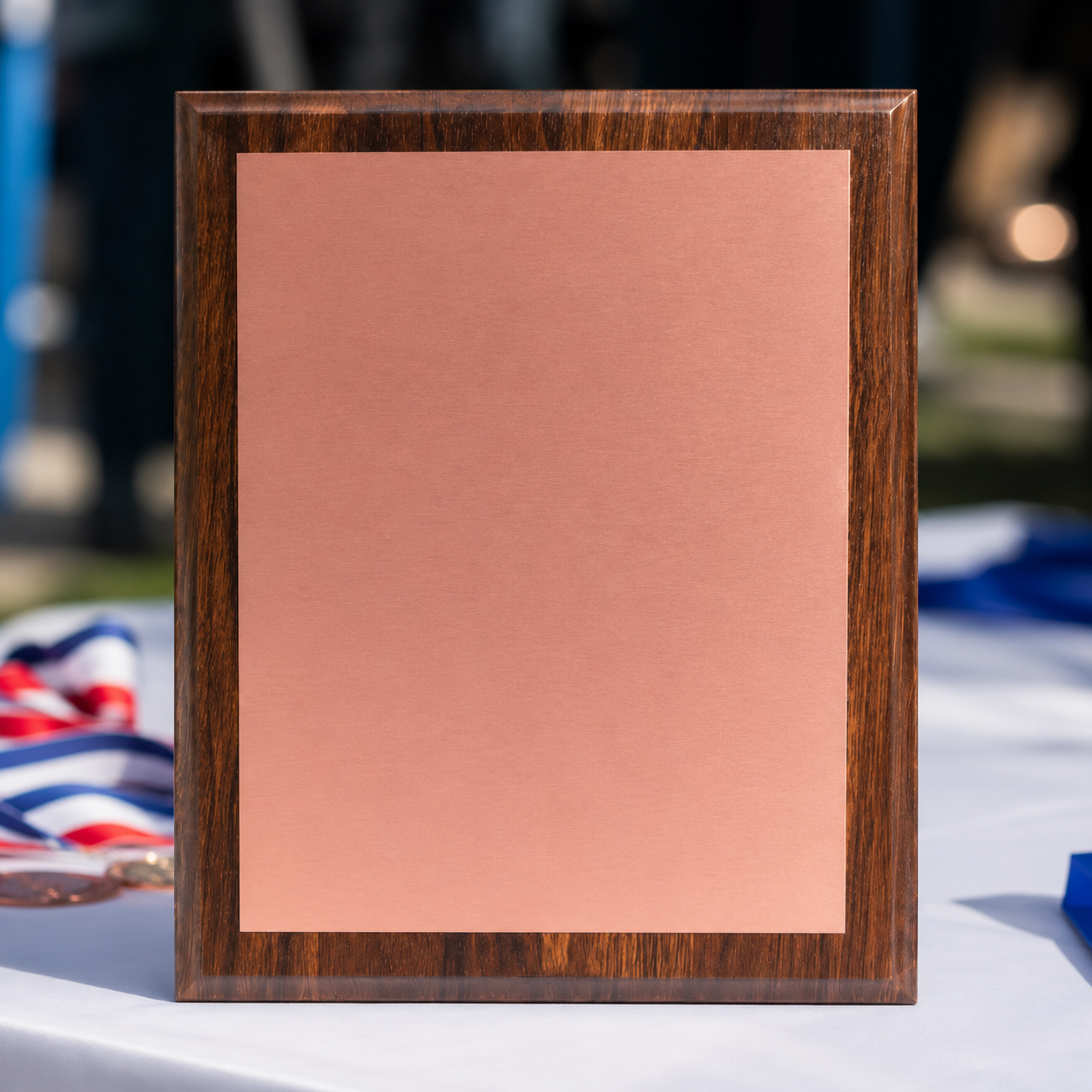 Mockup de Placa Galvano encobrizado STUDIO