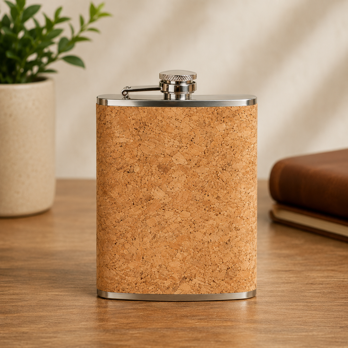 Mockup de Petaca licorera "CORK" 8 oz