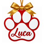 Adorno Navideño Patita de Mascota con Nombre