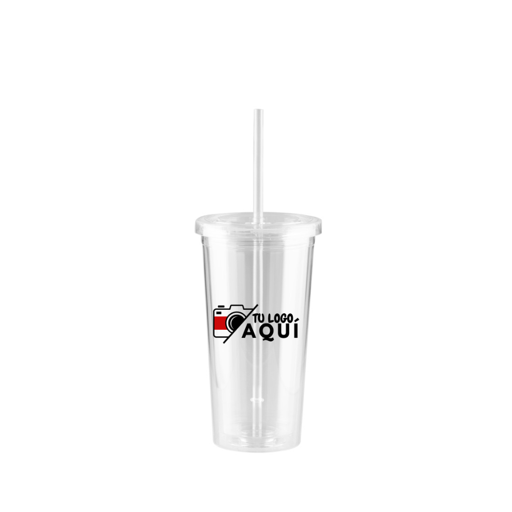 Vaso plástico doble pared aislante 600cc