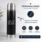 TERMO 500CC. NEGRO PERSONALIZADO DÍA DEL PADRE