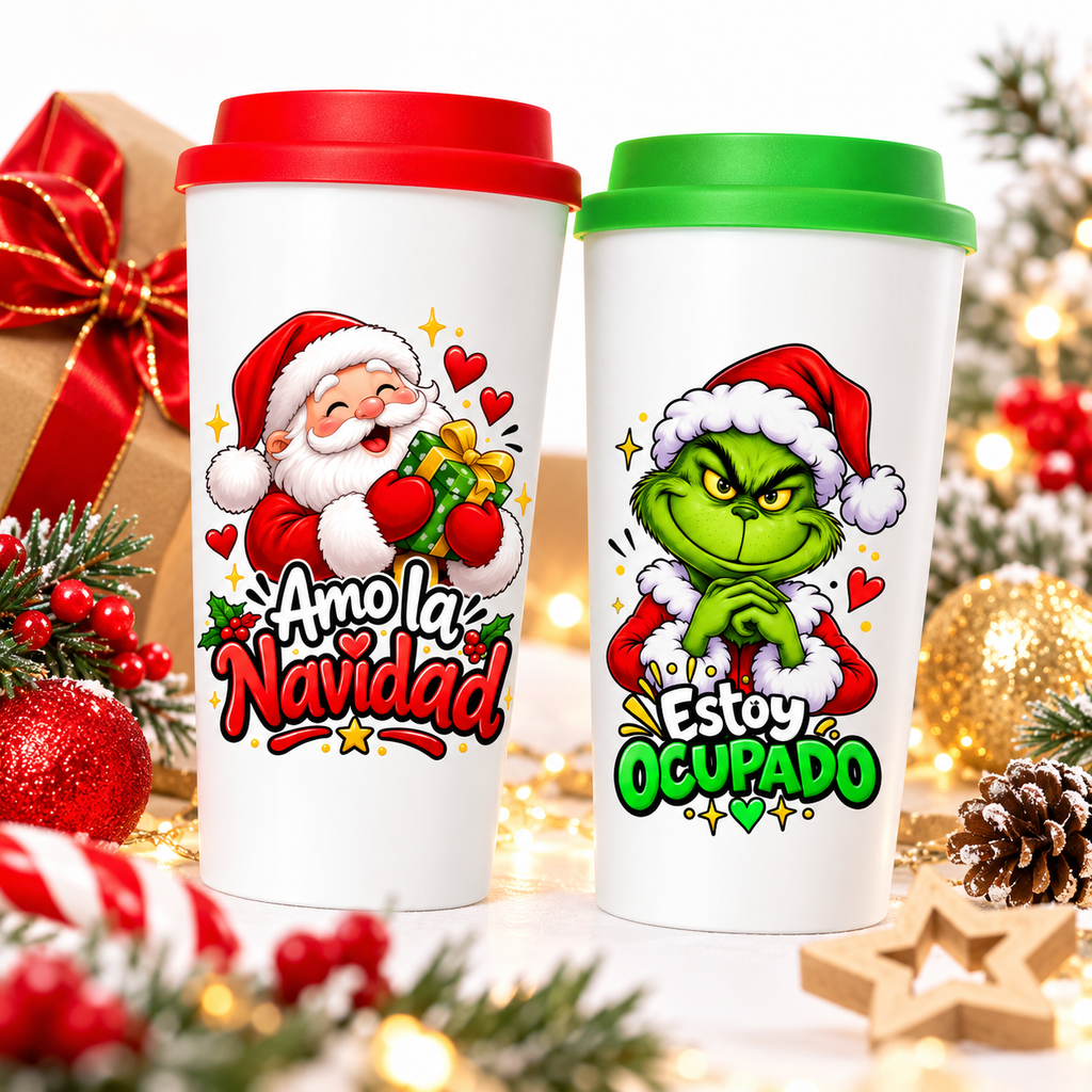 Vaso plástico de navidad