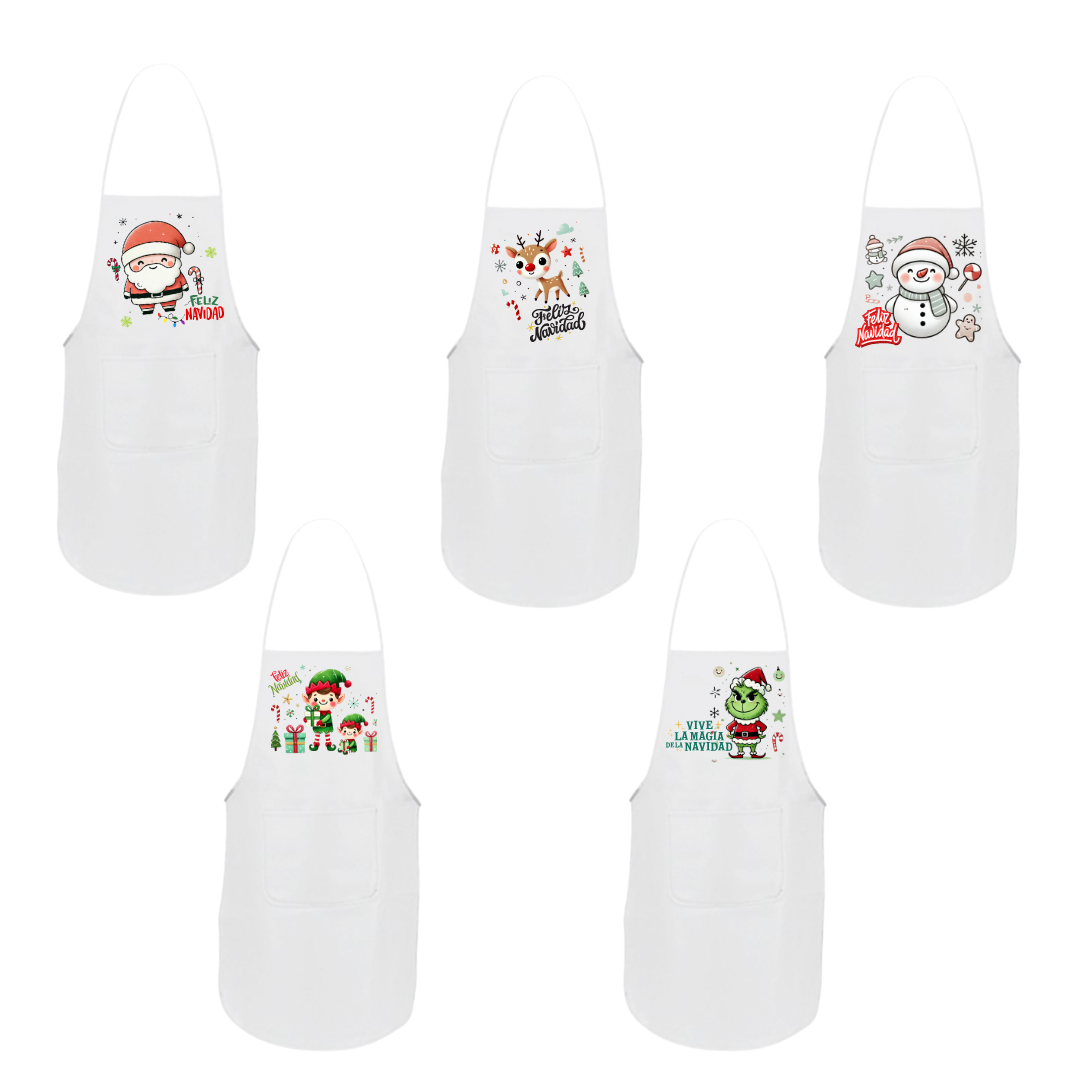 PACK Delantales Navideños de Poliéster 12u