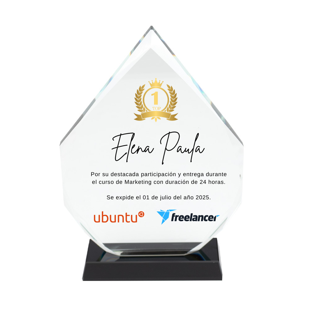 Trofeo Galvano de Cristal "Tear"