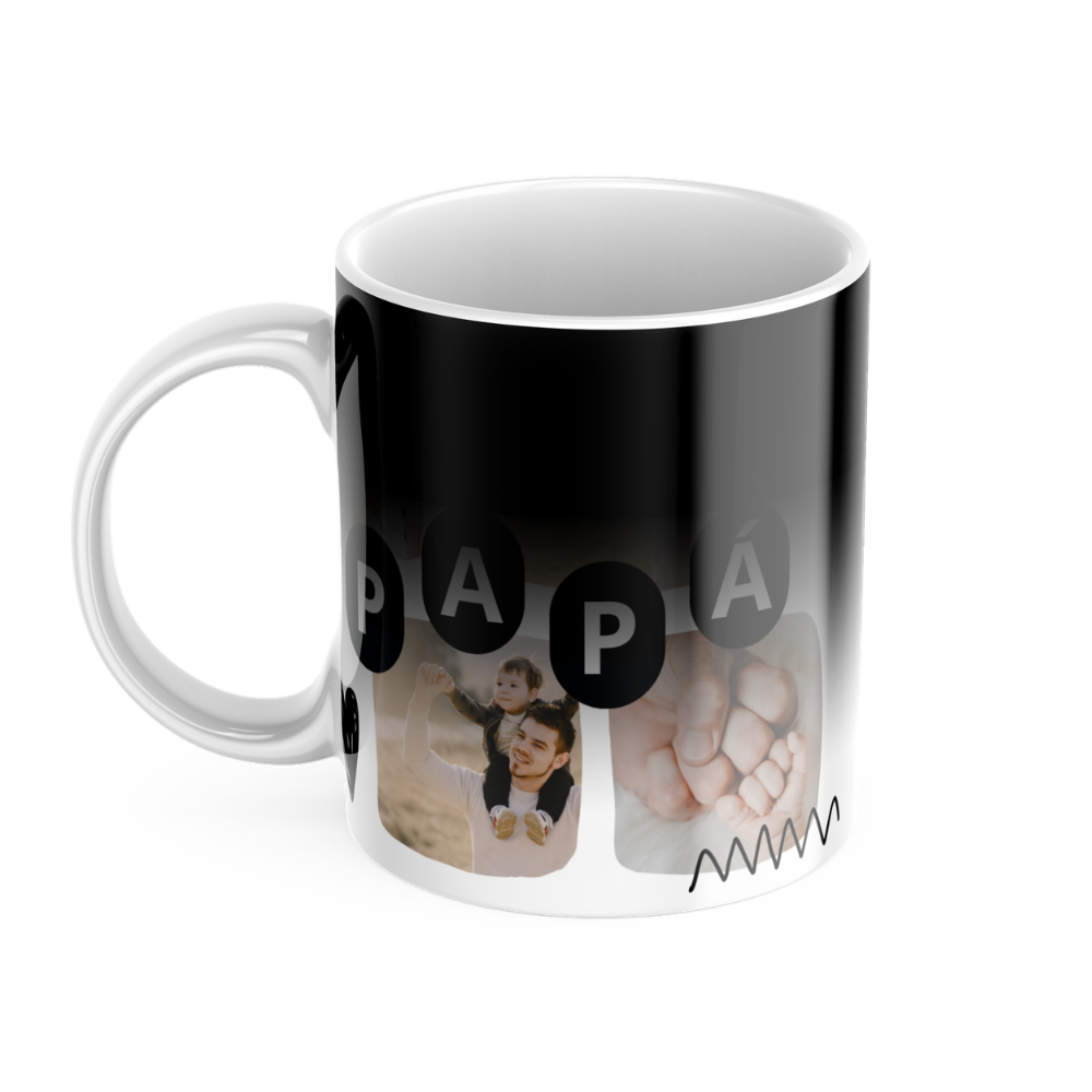 TAZA MÁGICA NEGRA PERSONALIZADA DÍA DEL PADRE