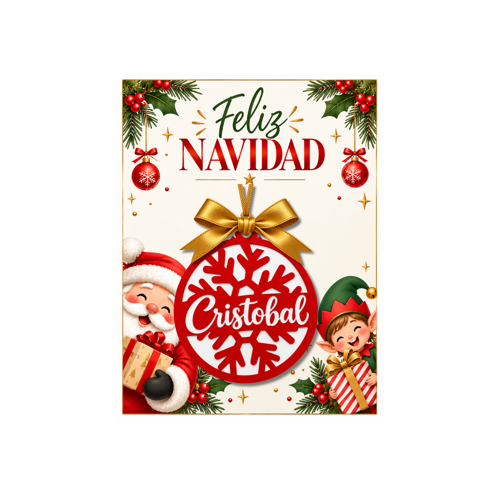 Esfera de Navidad Personalizada con Nombre