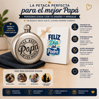 PETACA REDONDA PERSONALIZADA + CAJA DÍA DEL PADRE