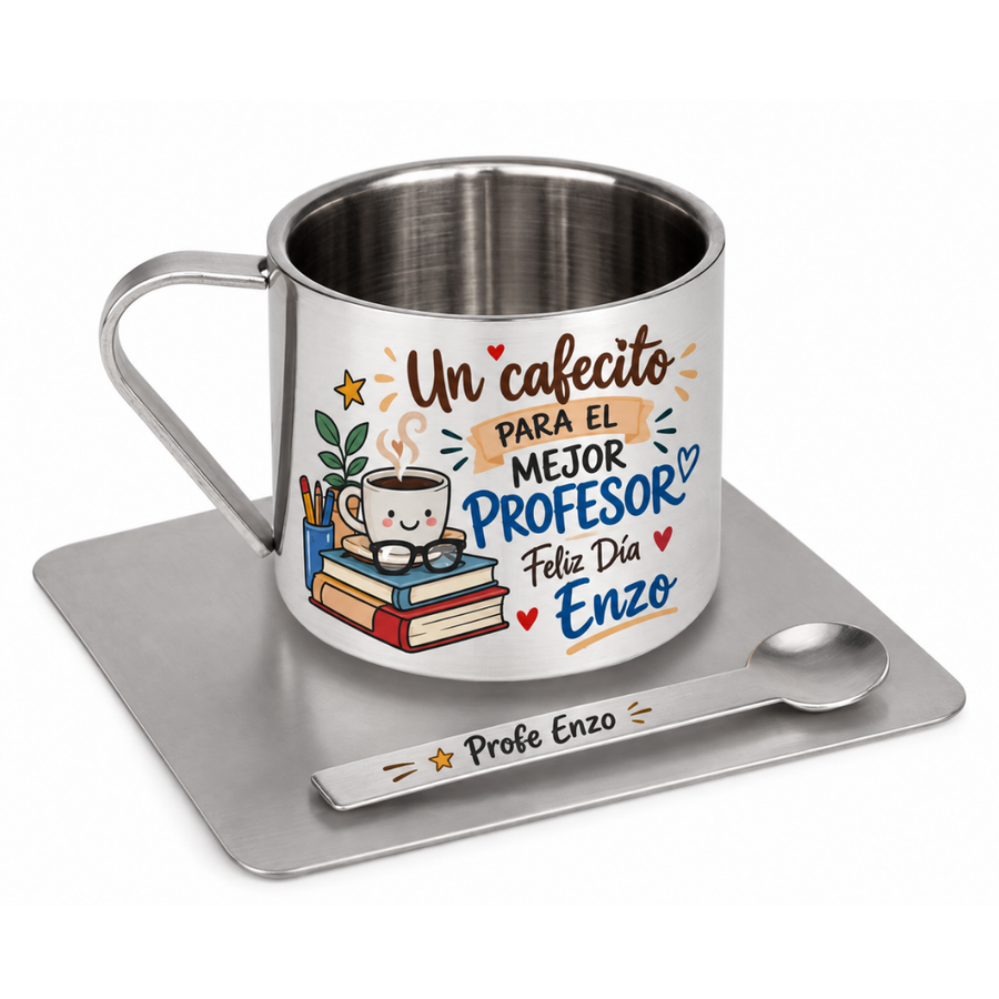 Set Taza de Café Espresso Día del Profesor