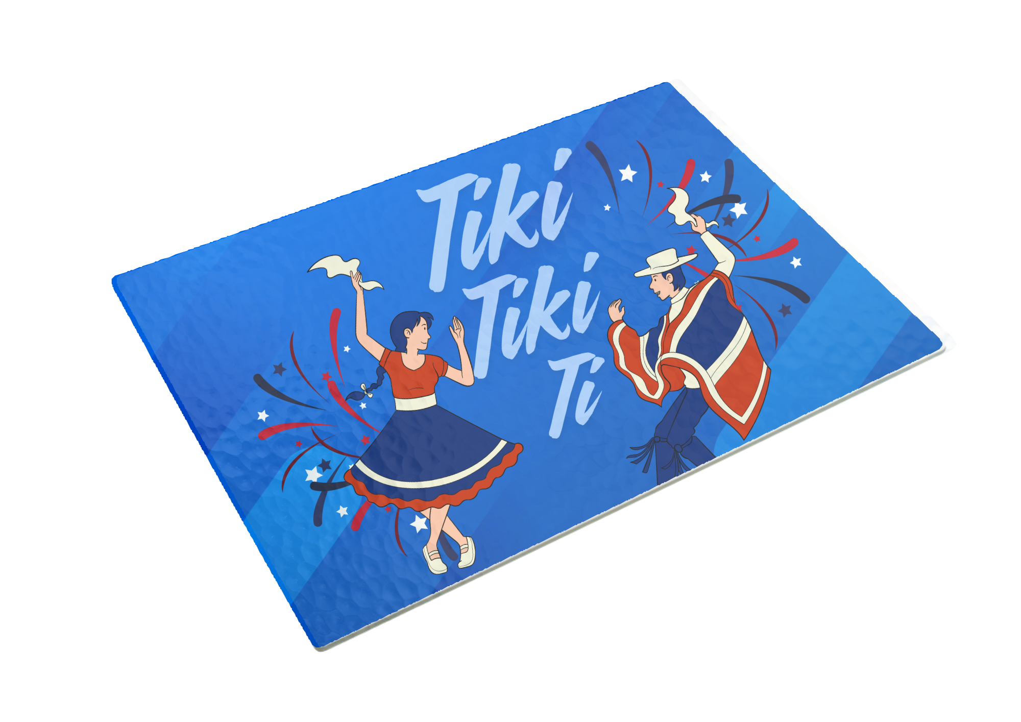 Tabla de Picar Vidrio Templado Fiestas Patrias 28×20 cm – Diseño Chileno
