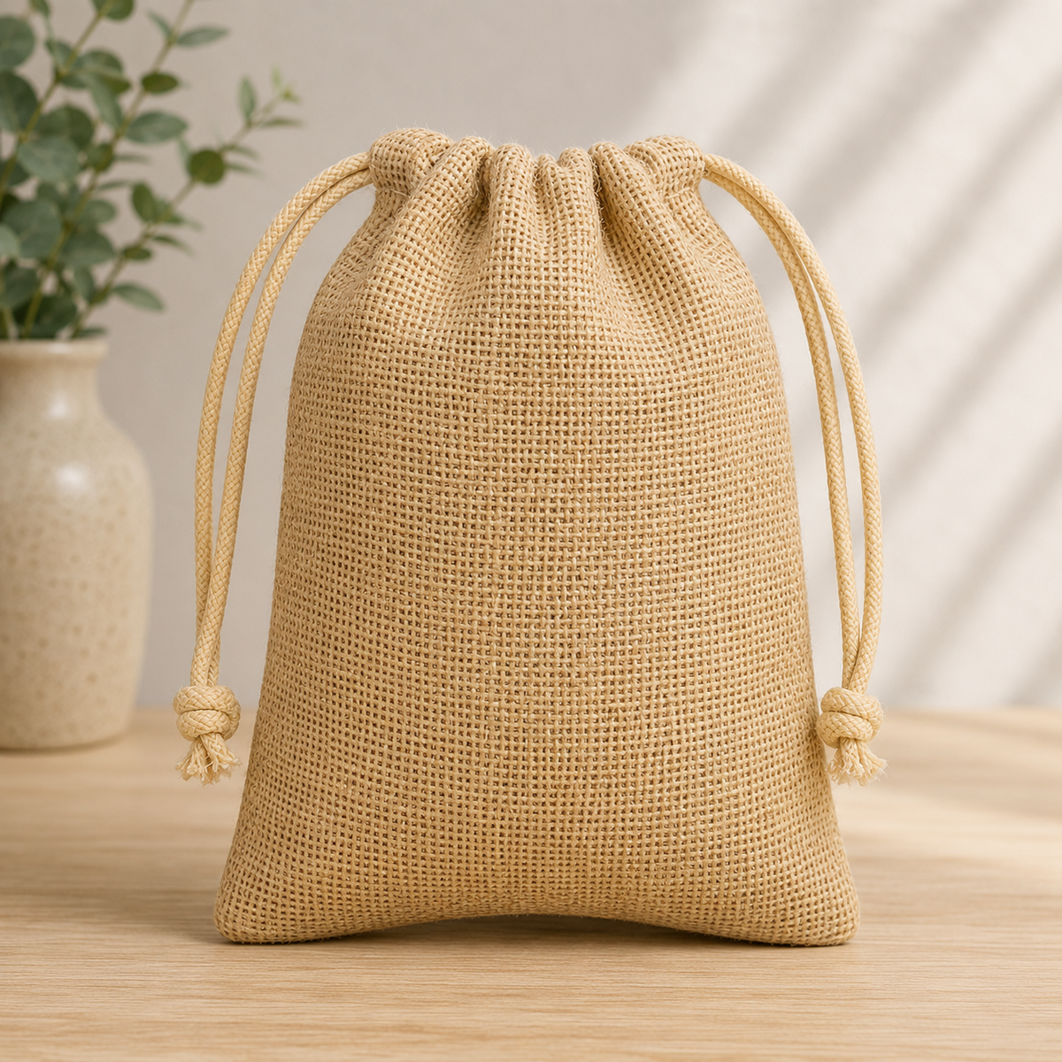 Mockup de Bolsa de Yute tipo saco