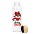 Botella PET tapa bamboo de Navidad