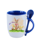 TAZA CON CUCHARA CONEJO DE PASCUA