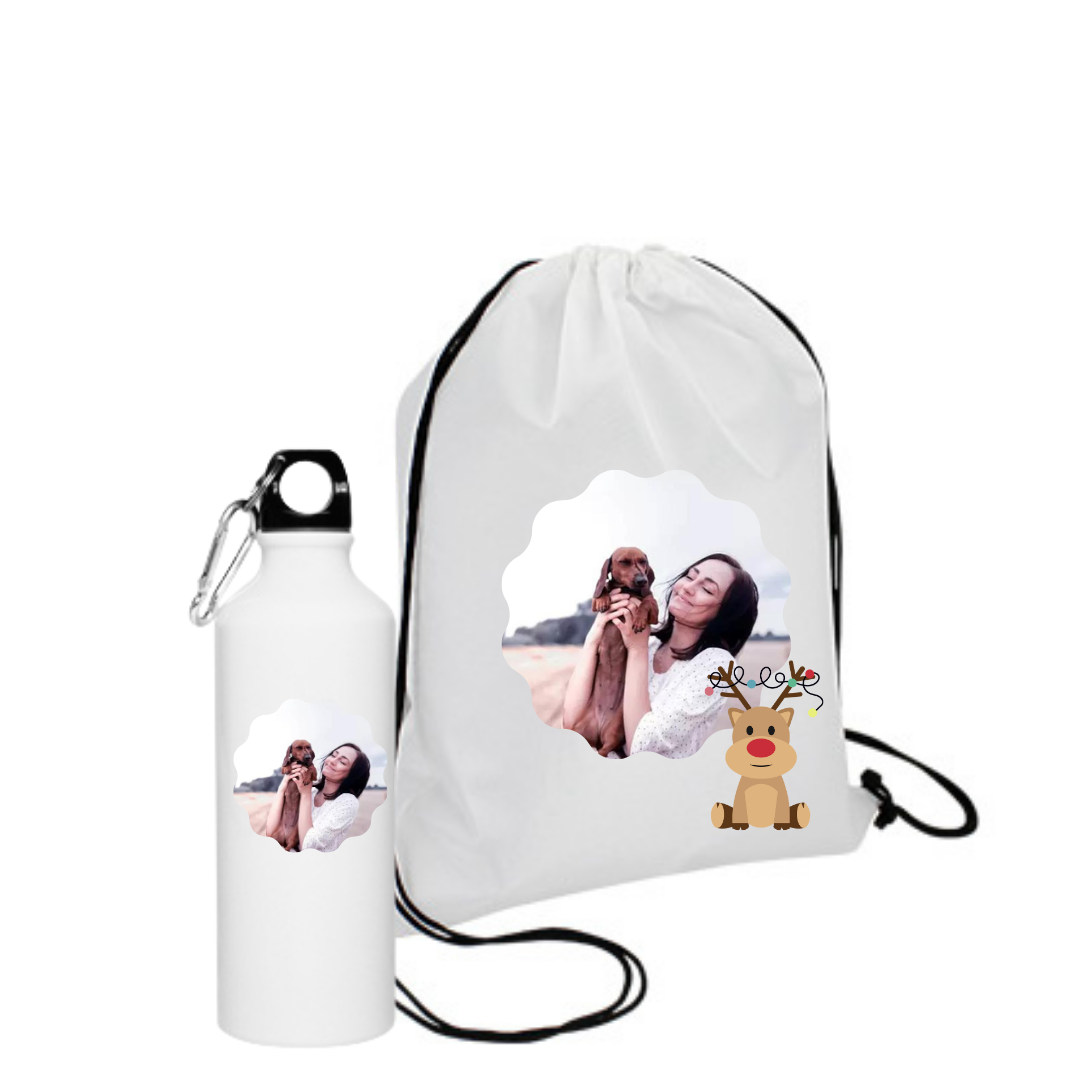 PACK MORRAL POLIESTER + BOTELLA PERSONALIZADOS