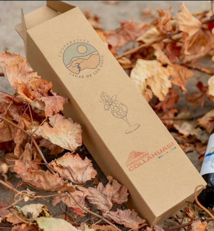 Caja autoarmable con asas, para 1 botella de Vino