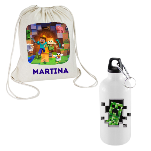 PACK MORRAL ALGODÓN + BOTELLA DE AGUA PERSONALIZADOS