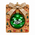Esfera Navideña Personalizada Con Packaging y Cinta Personalizada