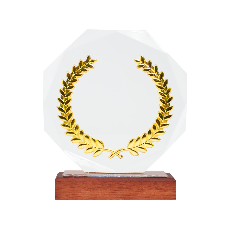 Trofeo Galvano de Madera, Cristal y Acero "Phelps"