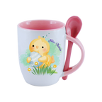 TAZA CON CUCHARA CONEJO DE PASCUA