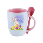 TAZA CON CUCHARA CONEJO DE PASCUA