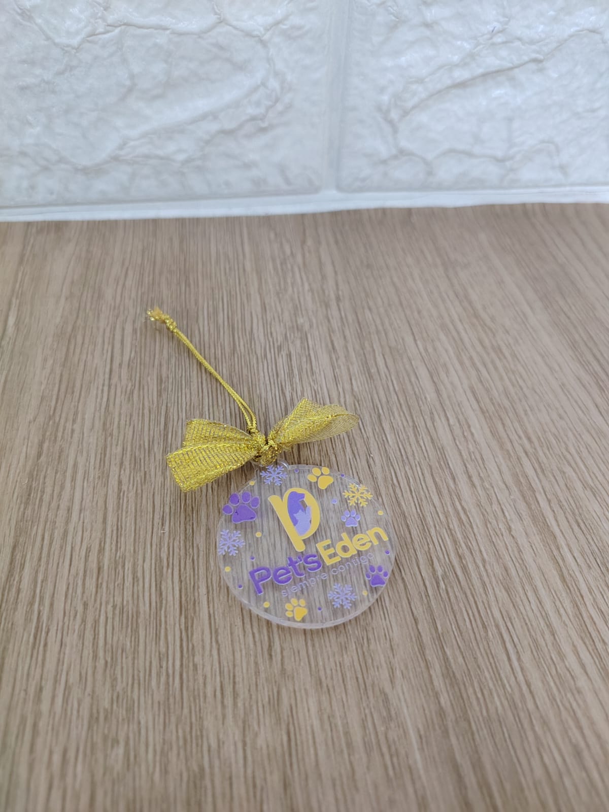 Esfera Navideña de Acrílico Personalizada 7 cm con Colgante
