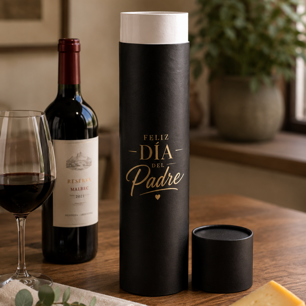 CAJA PARA BOTELLA DE VINO PERSONALIZADA DÍA DEL PADRE