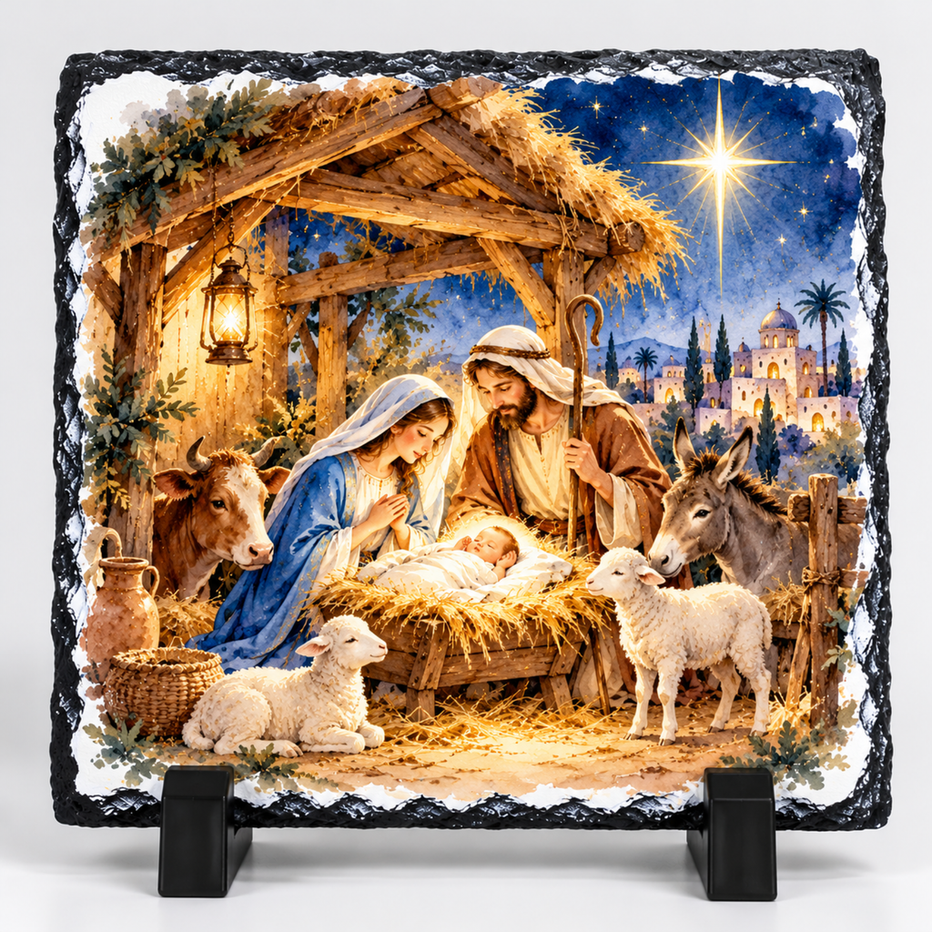 Roca Sublimada Navideña con Diseños Religiosos
