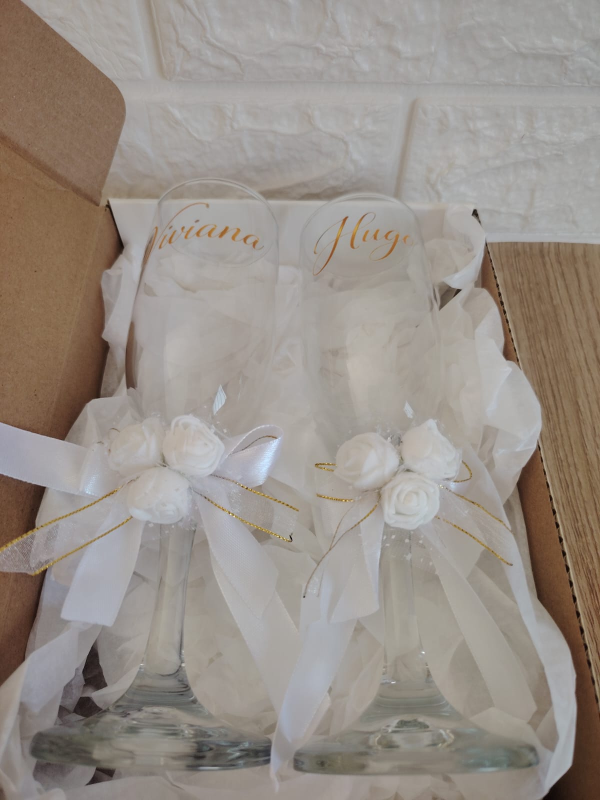 Pack 2 Copas Matrimonio Personalizadas + Cinta Decorativa