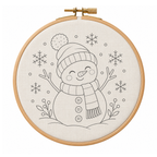 Bastidor Navideño con Tela Impresa para Pintar o Bordar – 20 cm
